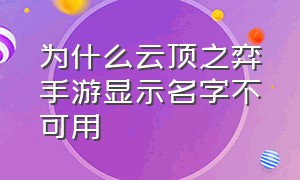 为什么云顶之弈手游显示名字不可用