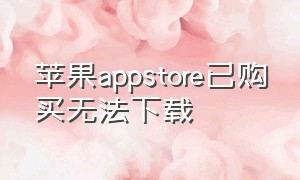 苹果appstore已购买无法下载