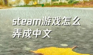 steam游戏怎么弄成中文