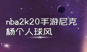 nba2k20手游尼克杨个人球风