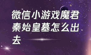 微信小游戏魔君秦始皇墓怎么出去