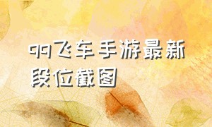 qq飞车手游最新段位截图（qq飞车手游的段位排序图片）