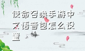 使命召唤手游中文语音包怎么设置