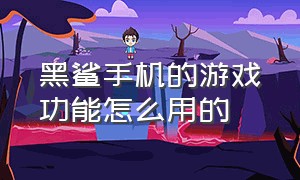 黑鲨手机的游戏功能怎么用的（黑鲨手机怎么打开游戏模式）