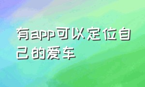 有app可以定位自己的爱车