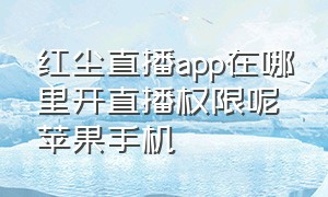 红尘直播app在哪里开直播权限呢苹果手机