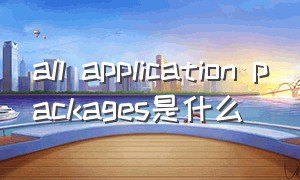 all application packages是什么（all packages are not available）