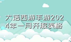 大话西游手游2024年一月开服表格