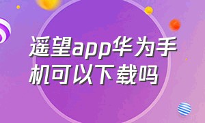 遥望app华为手机可以下载吗