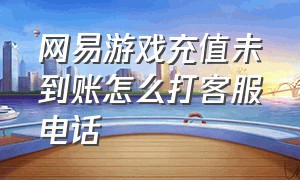 网易游戏充值未到账怎么打客服电话