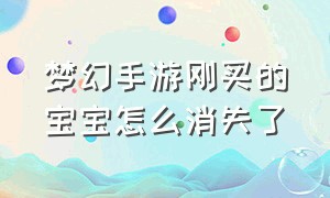 梦幻手游刚买的宝宝怎么消失了