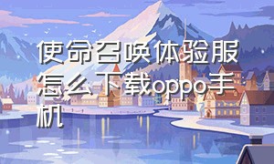 使命召唤体验服怎么下载oppo手机