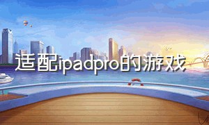 适配ipadpro的游戏