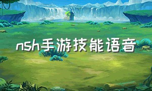 nsh手游技能语音（switch 语音功能）