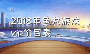 2018年鱼丸游戏vip价目表