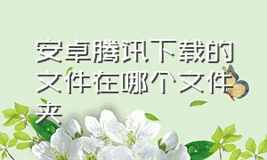 安卓腾讯下载的文件在哪个文件夹（安卓腾讯下载的视频在哪个文件夹）