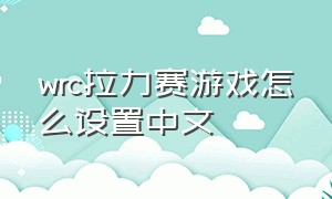 wrc拉力赛游戏怎么设置中文