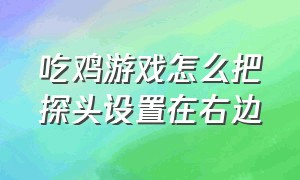 吃鸡游戏怎么把探头设置在右边