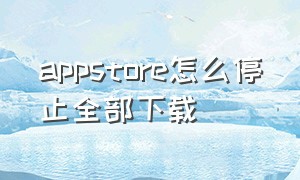 appstore怎么停止全部下载