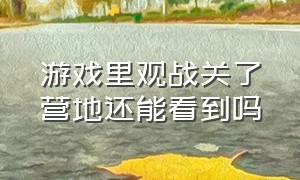 游戏里观战关了营地还能看到吗