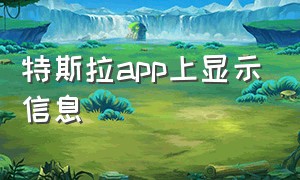 特斯拉app上显示信息（特斯拉app会有通知不显示内容）