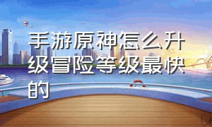 手游原神怎么升级冒险等级最快的（手游原神新手保姆级教程）