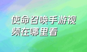 使命召唤手游视频在哪里看（使命召唤手游在哪看回放）