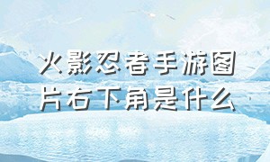 火影忍者手游图片右下角是什么（火影忍者手游如何截图场景图）