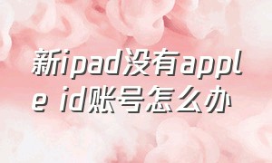 新ipad没有apple id账号怎么办（ipad已创建太多个新appleid怎么办）
