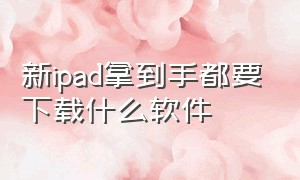 新ipad拿到手都要下载什么软件