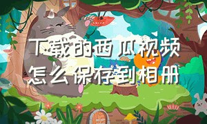 下载的西瓜视频怎么保存到相册