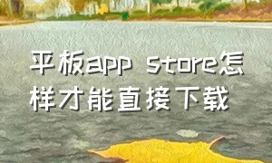 平板app store怎样才能直接下载