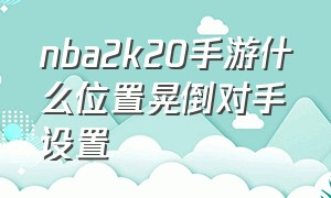 nba2k20手游什么位置晃倒对手设置（nba2k20手游怎么让队友拉开距离）