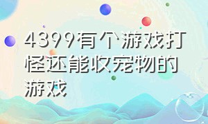 4399有个游戏打怪还能收宠物的游戏（4399有个游戏打怪还能收宠物的游戏叫啥）