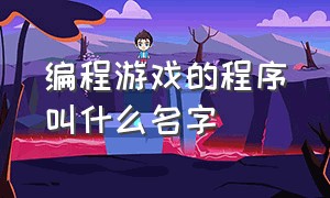 编程游戏的程序叫什么名字（游戏代码编程是怎么创造出来的）