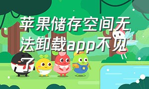 苹果储存空间无法卸载app不见了