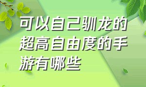 可以自己驯龙的超高自由度的手游有哪些