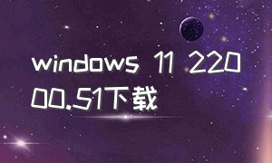 windows 11 22000.51下载