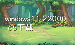 windows11 22000.65下载