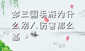 梦三国手游为什么别人伤害那么高