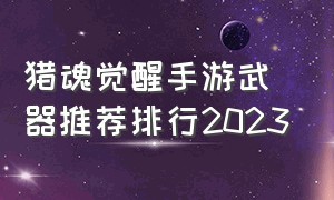 猎魂觉醒手游武器推荐排行2023