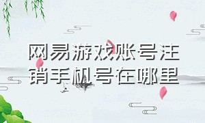 网易游戏账号注销手机号在哪里