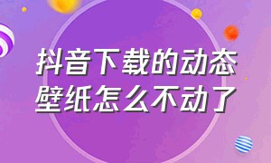 抖音下载的动态壁纸怎么不动了