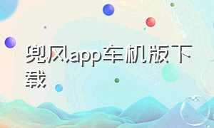 兜风app车机版下载