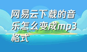 网易云下载的音乐怎么变成mp3格式