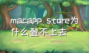 macapp store为什么登不上去