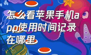 怎么看苹果手机app使用时间记录在哪里（苹果手机怎么显示各个app使用时间）