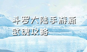 斗罗大陆手游新武魂攻略