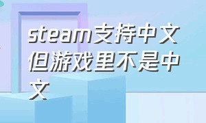 steam支持中文但游戏里不是中文