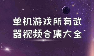 单机游戏所有武器视频合集大全